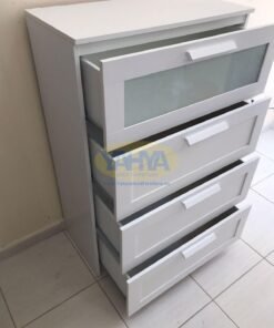 BRIMNES Chest of 4 drawers, white/frosted glass ,From IKEA - Image 3