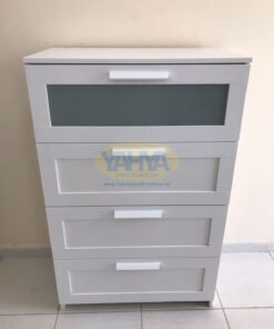 BRIMNES Chest of 4 drawers, white/frosted glass ,From IKEA - Image 4