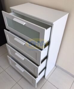 BRIMNES Chest of 4 drawers, white/frosted glass ,From IKEA - Image 5