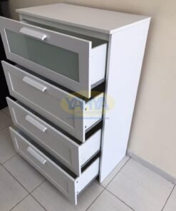 BRIMNES Chest of 4 drawers, white/frosted glass ,From IKEA - Image 6