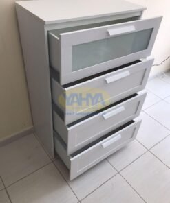 BRIMNES Chest of 4 drawers, white/frosted glass ,From IKEA - Image 12