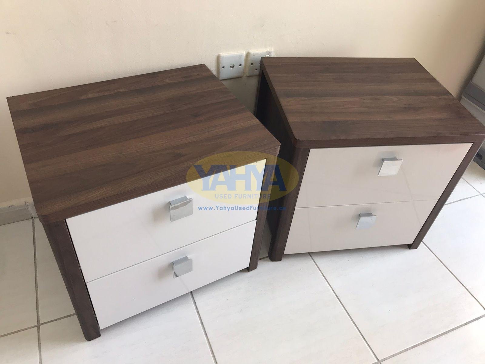 Bedside tables, brown and white from Home Centre - Image 2