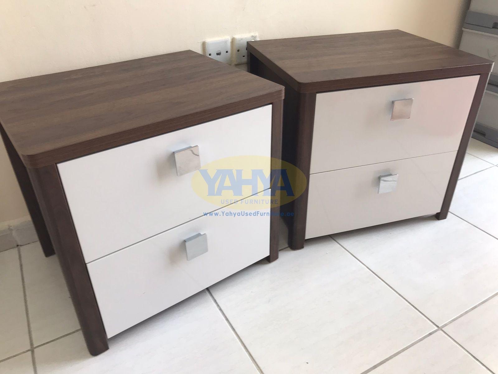 Bedside tables, brown and white from Home Centre - Image 3