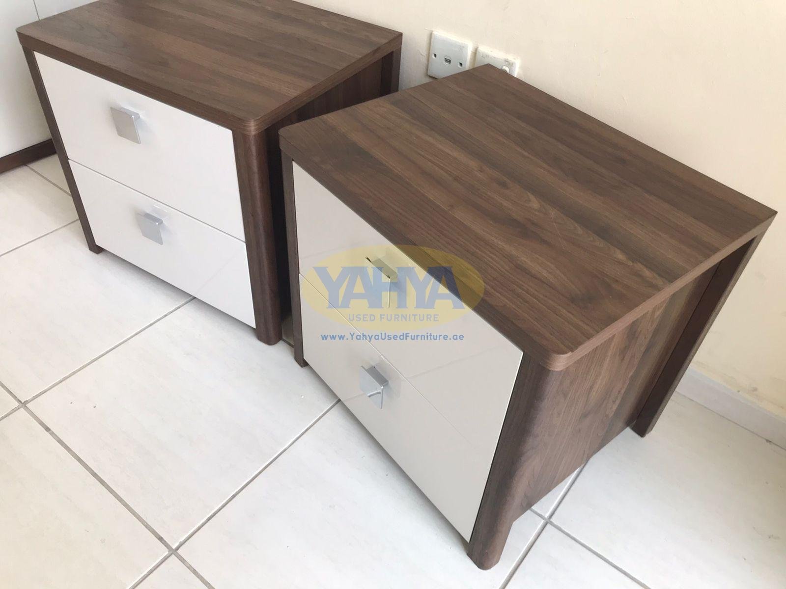 Bedside tables, brown and white from Home Centre - Image 4