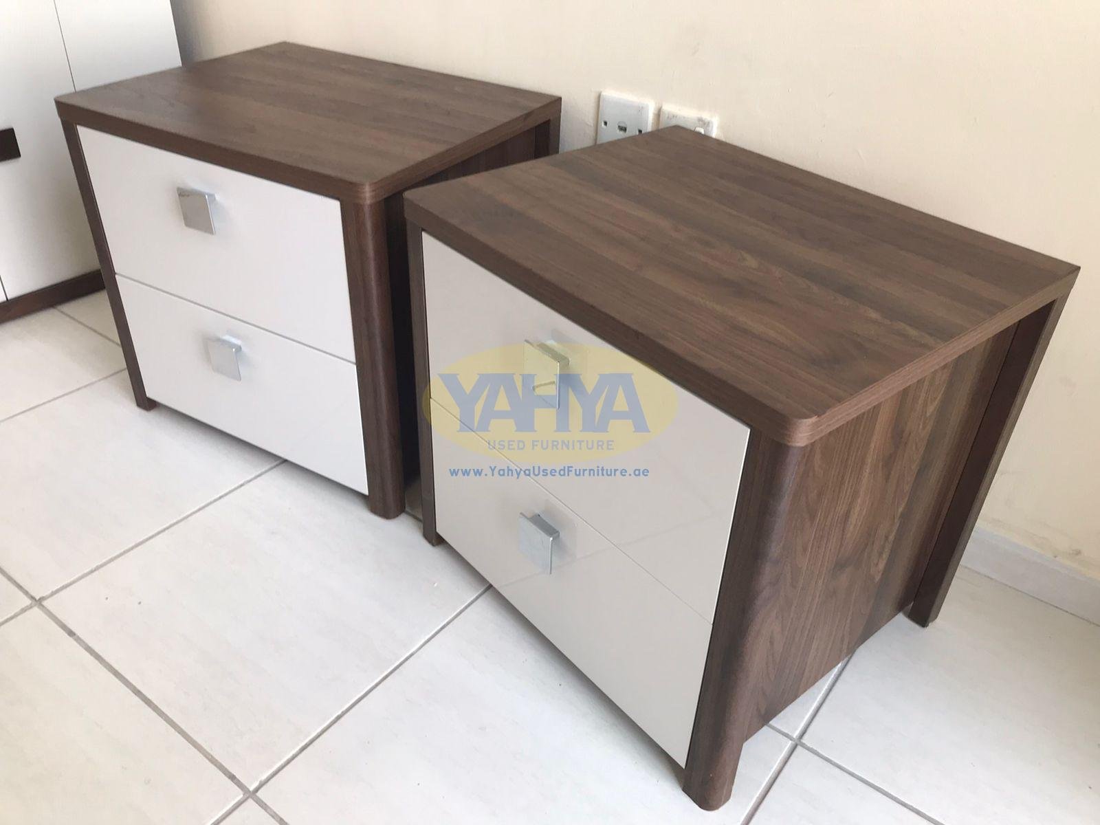 Bedside tables, brown and white from Home Centre - Image 5