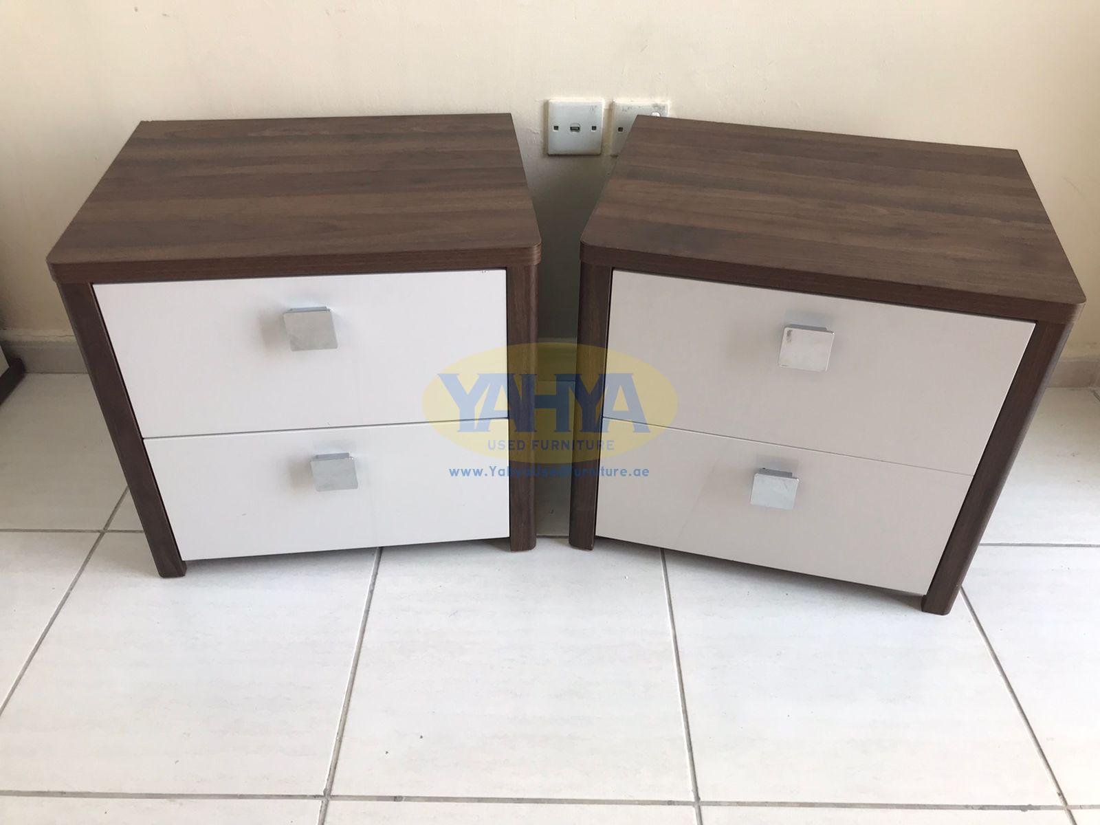 Bedside tables, brown and white from Home Centre - Image 6