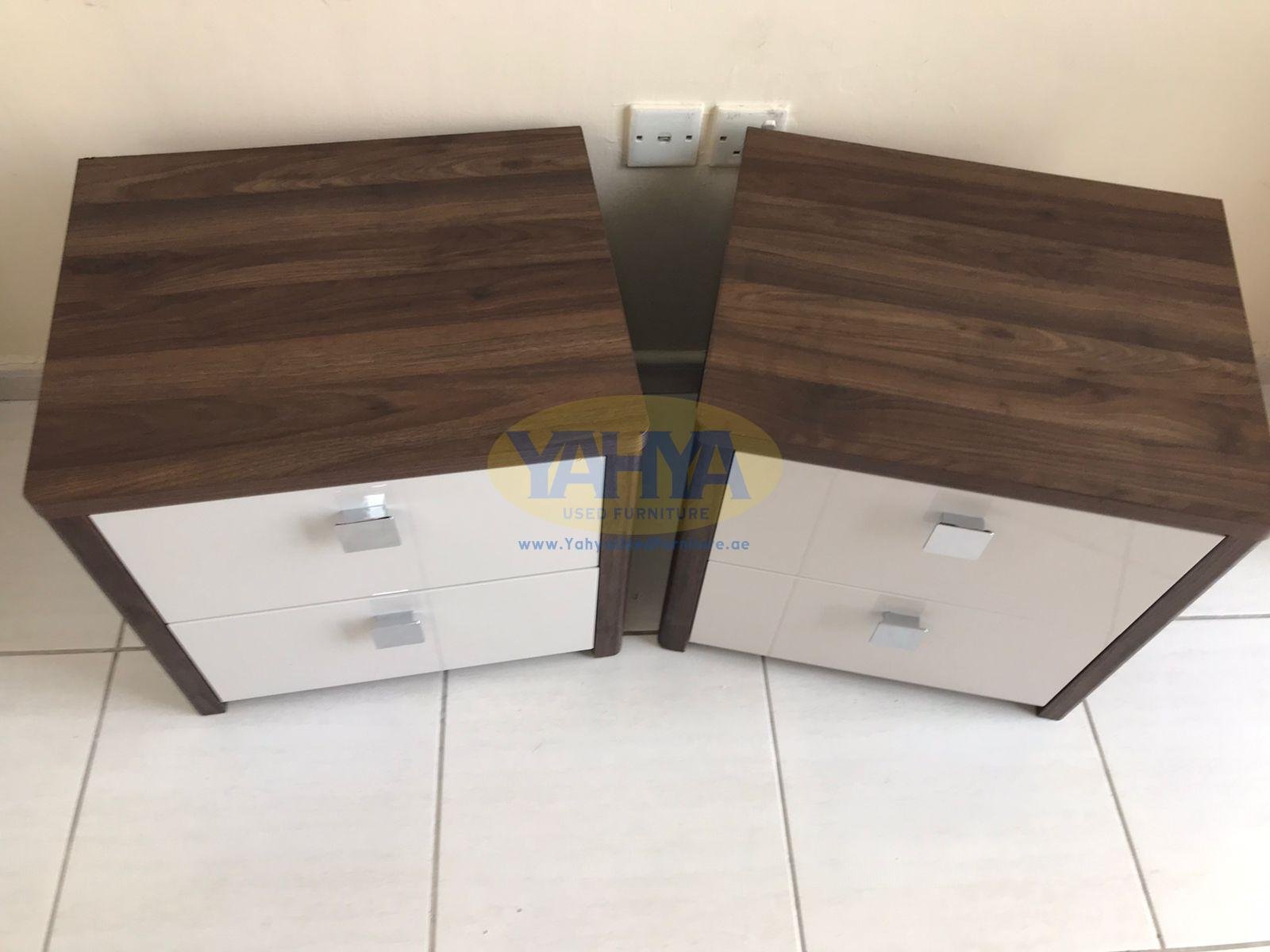 Bedside tables, brown and white from Home Centre - Image 7