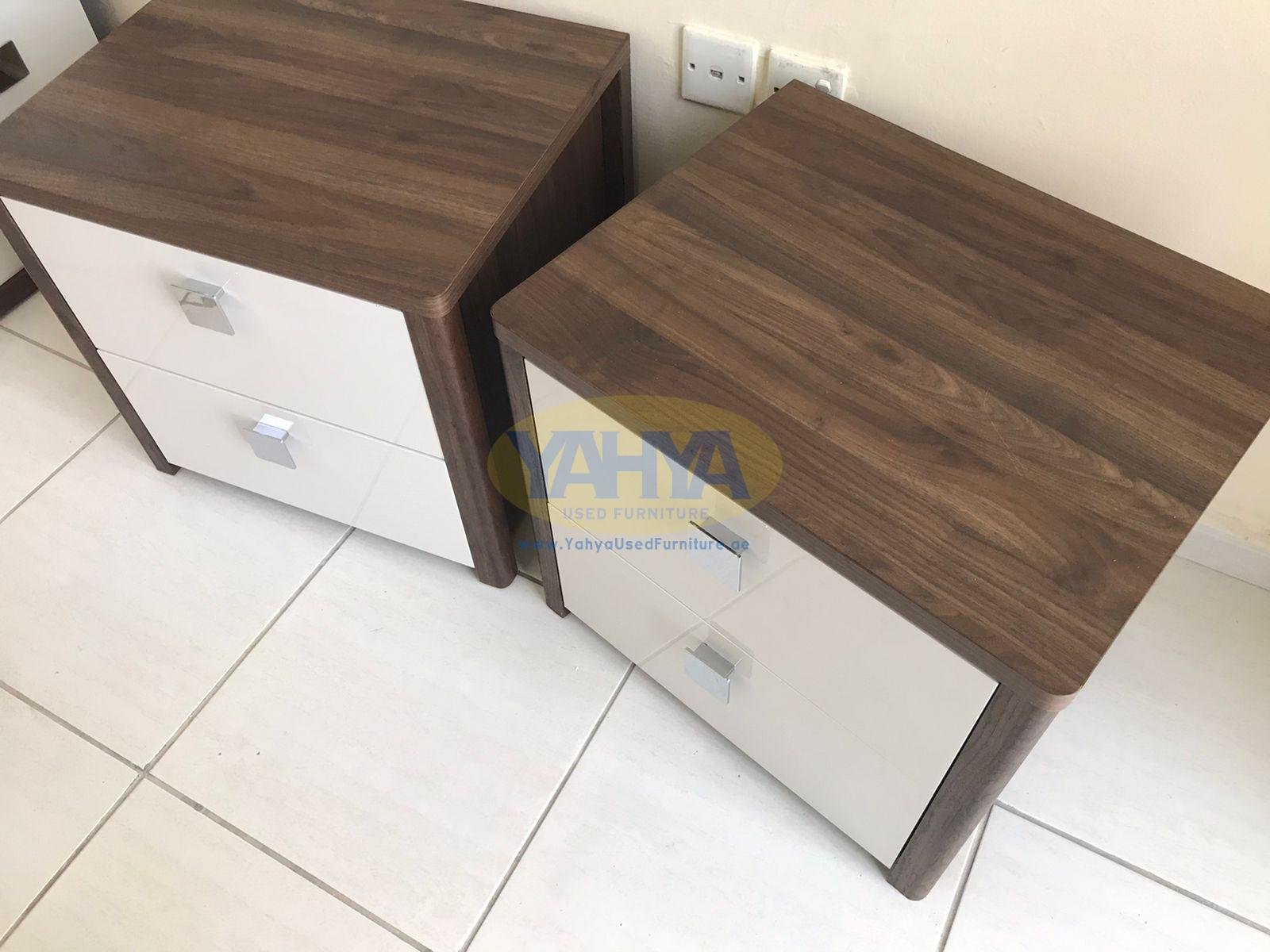 Bedside tables, brown and white from Home Centre - Image 8