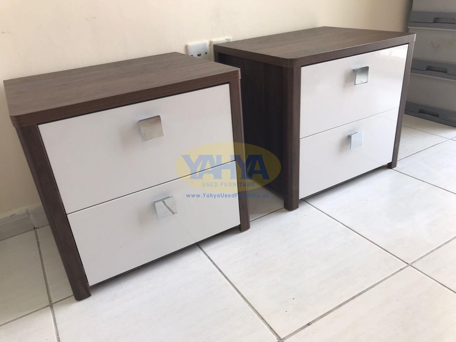 Bedside tables, brown and white from Home Centre - Image 13