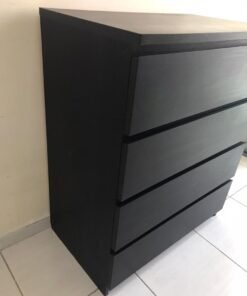 MALM Chest of 4 drawers, black brown IKEA - Image 3