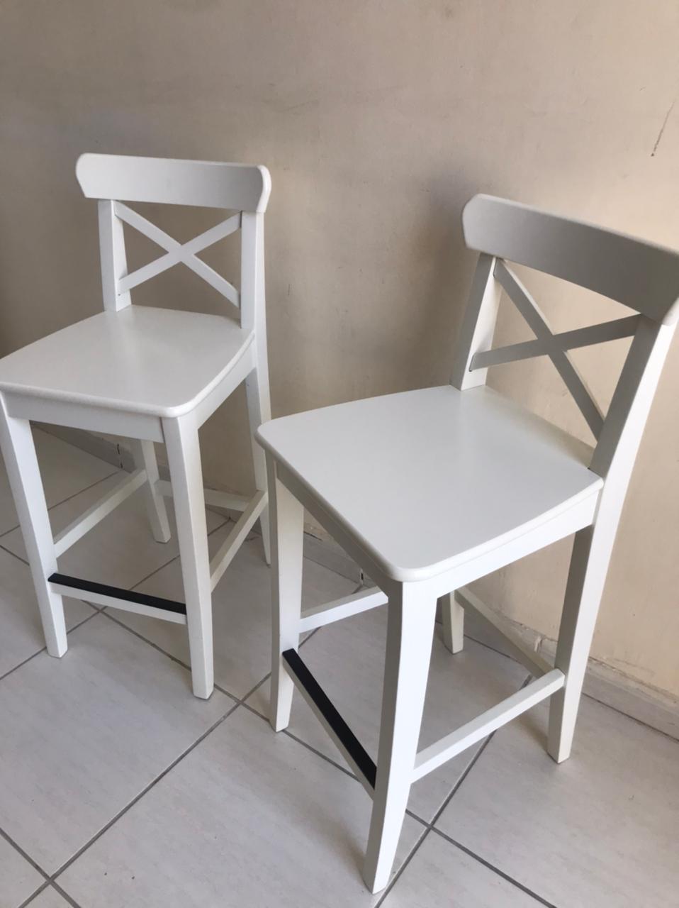 INGOLF Bar stool with backrest white from IKEA Yahya Used