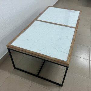 Coffee table with glass top