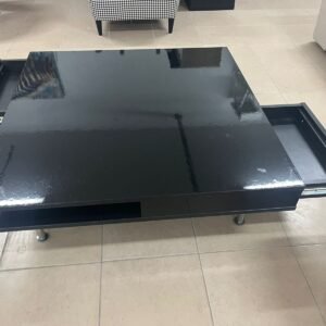 IKEA glossy black wooden coffee table