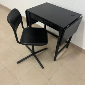 Black chair and table from IKEA