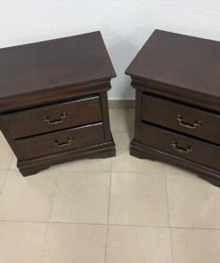 2 wooden nightstands