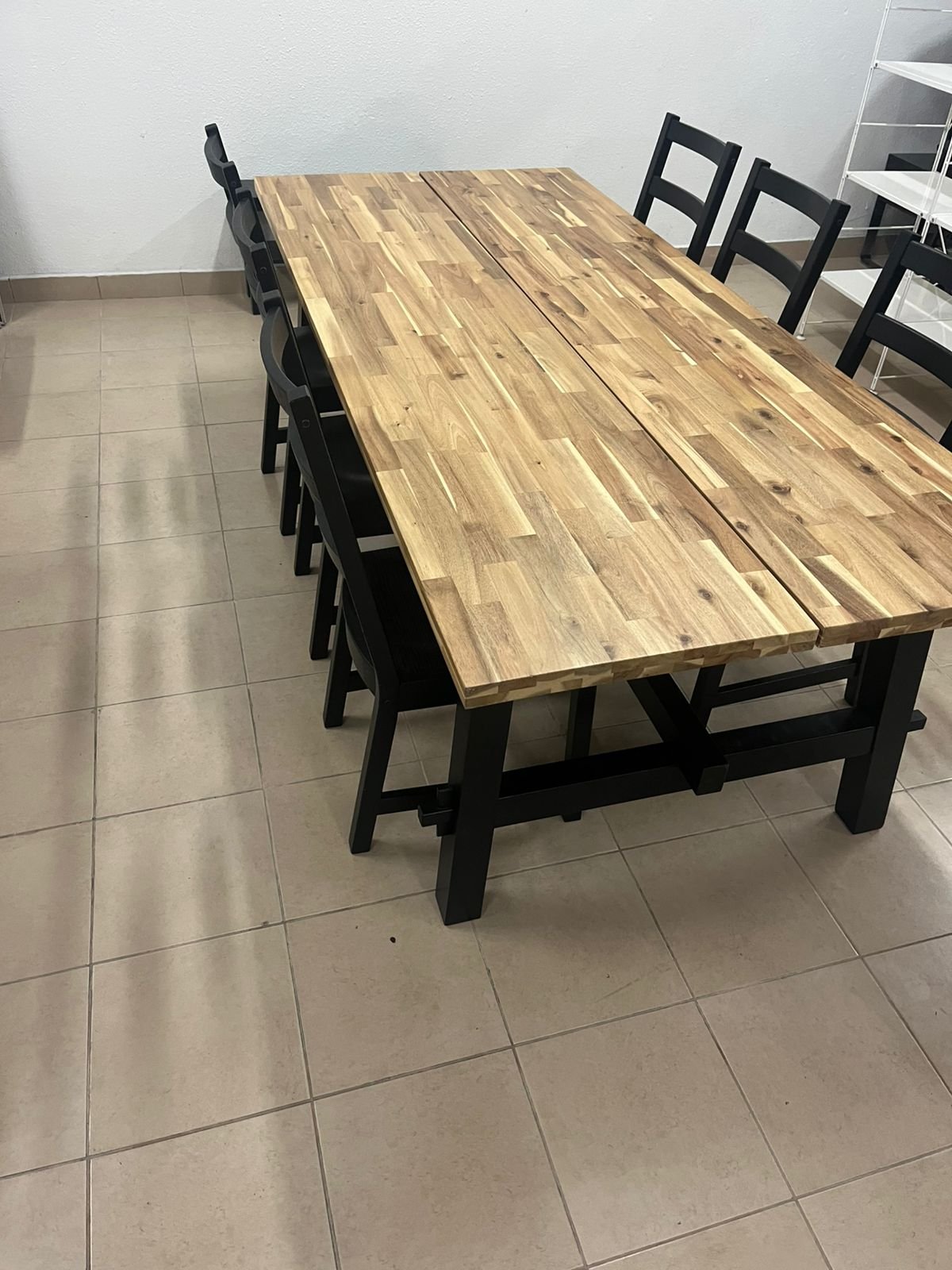 SKOGSTA / NORDVIKEN طاولة و 6 كراسي, سنط/أسود, 235x100 سم - Image 5