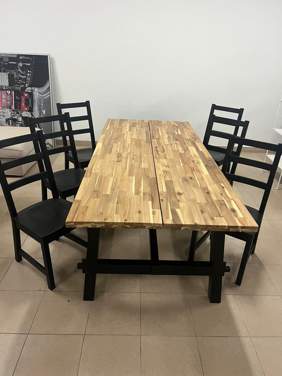 SKOGSTA / NORDVIKEN طاولة و 6 كراسي, سنط/أسود, 235x100 سم - Image 7