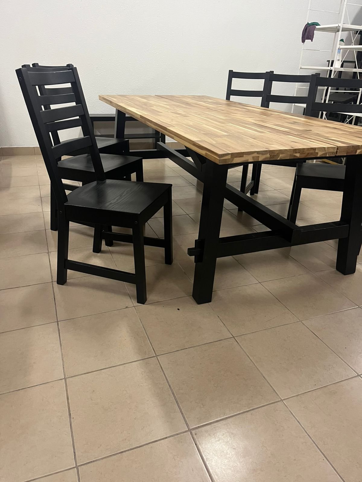 SKOGSTA / NORDVIKEN طاولة و 6 كراسي, سنط/أسود, 235x100 سم - Image 11