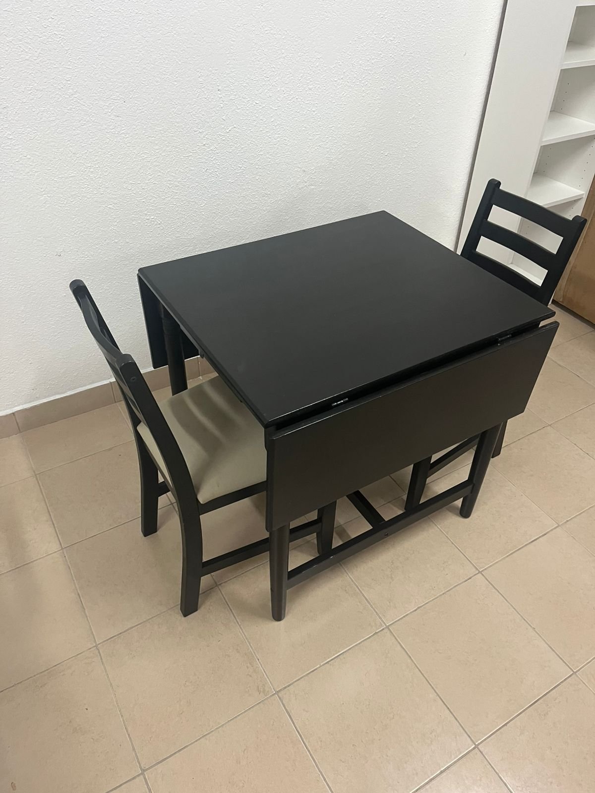 Table and 2 chairs, black/black - Image 5