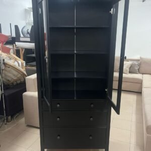 IKEA HEMNES glass-door cabinet with 3 drawers