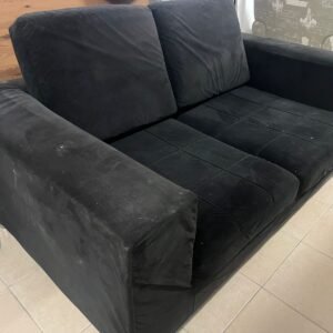 Black sofa for two people