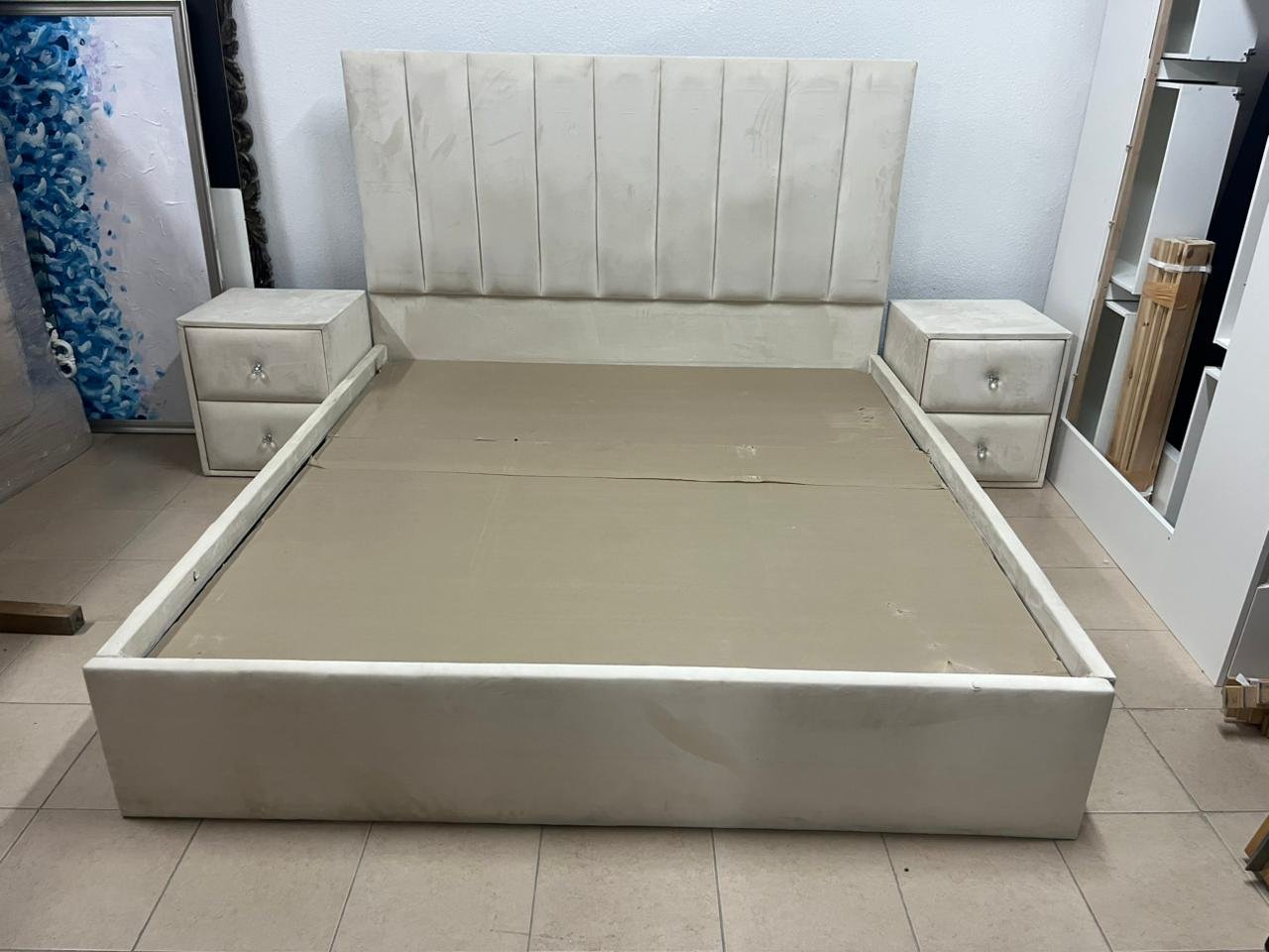 King size bed with nightstand - Image 2