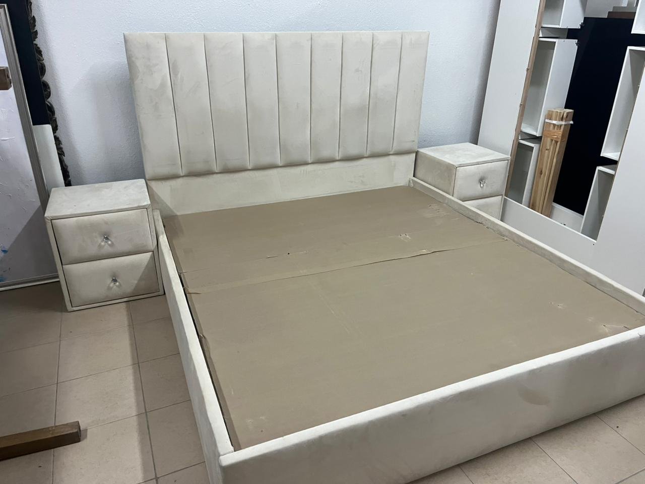 King size bed with nightstand - Image 3