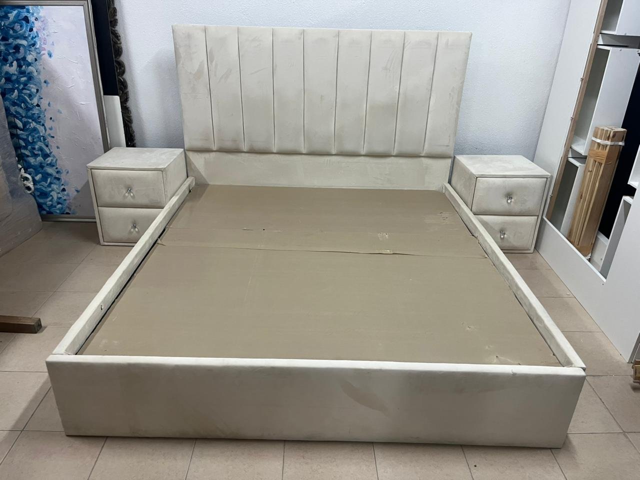 King size bed with nightstand