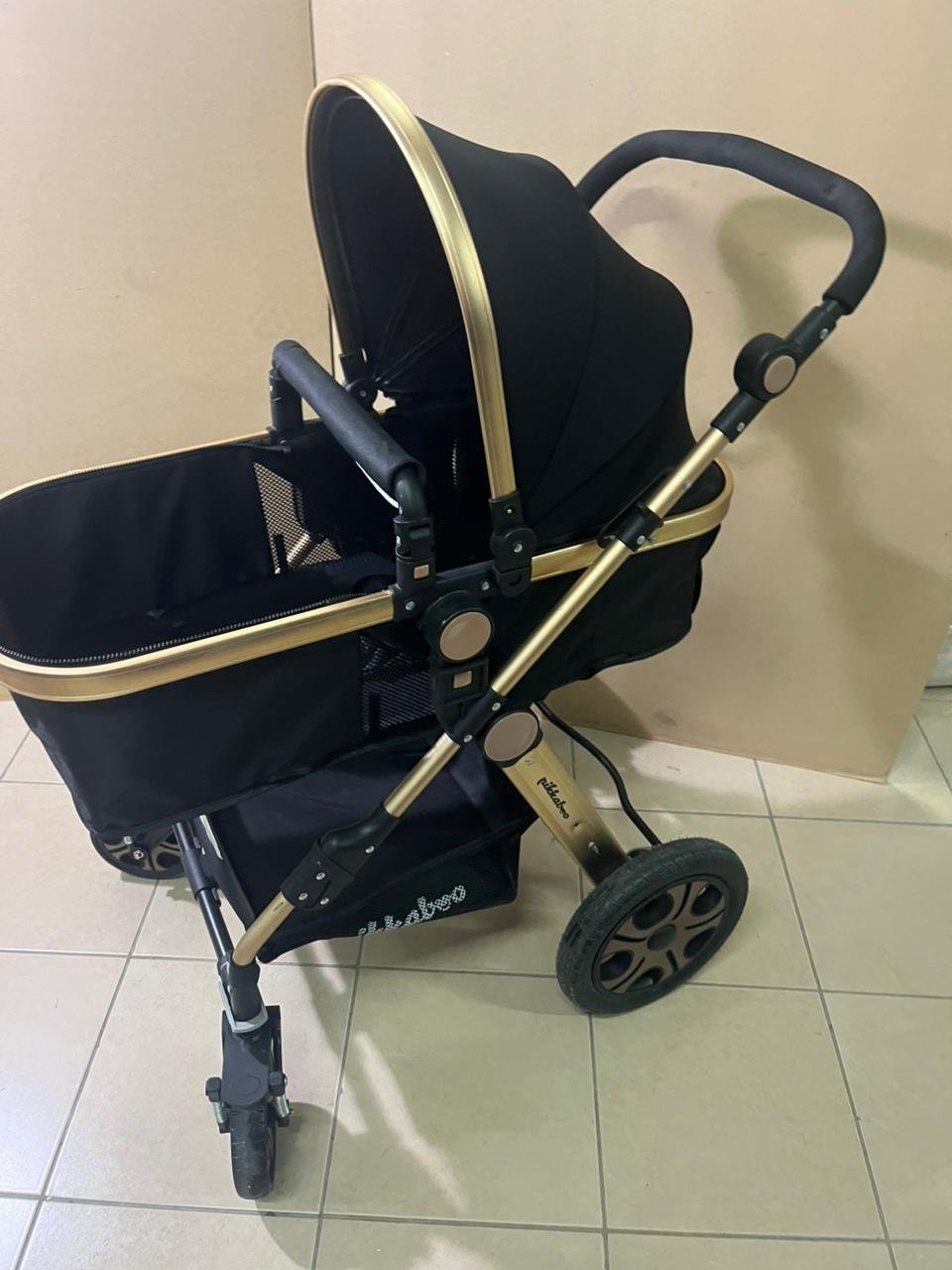 Pikkabo Luxury Pram Stroller-Black - Image 3