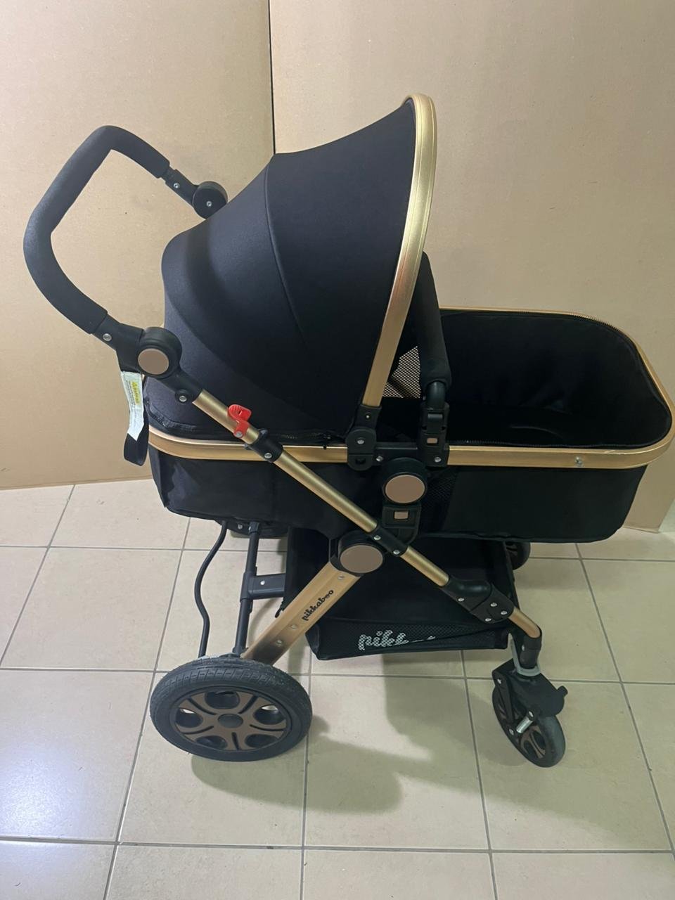 Pikkabo Luxury Pram Stroller-Black - Image 6