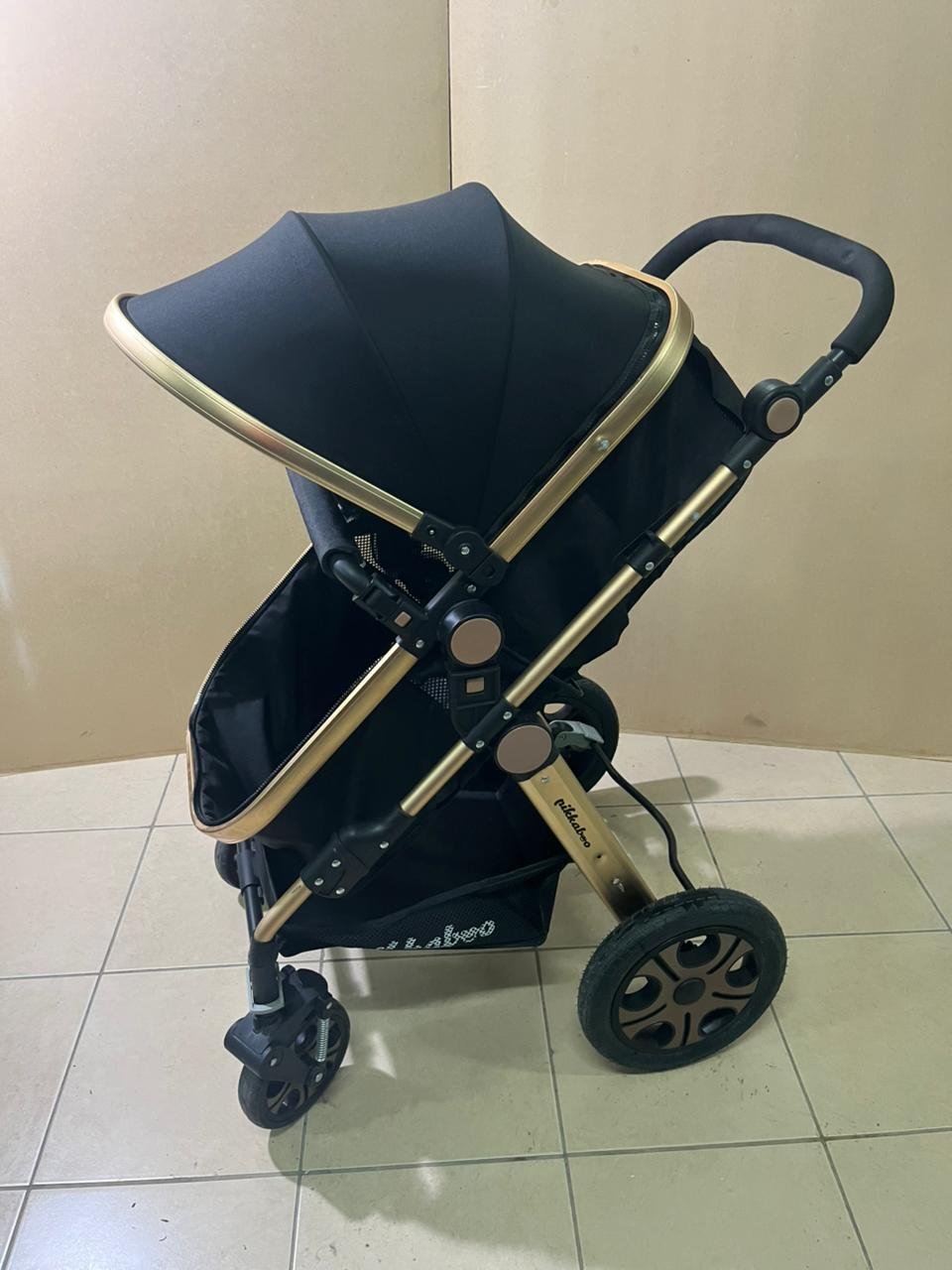 Pikkabo Luxury Pram Stroller-Black