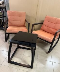 Two orange chairs