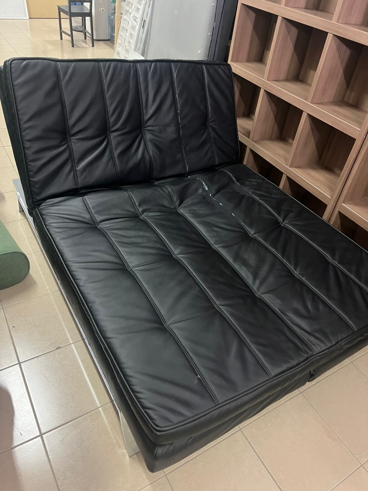 Leather sofa bed - Image 5