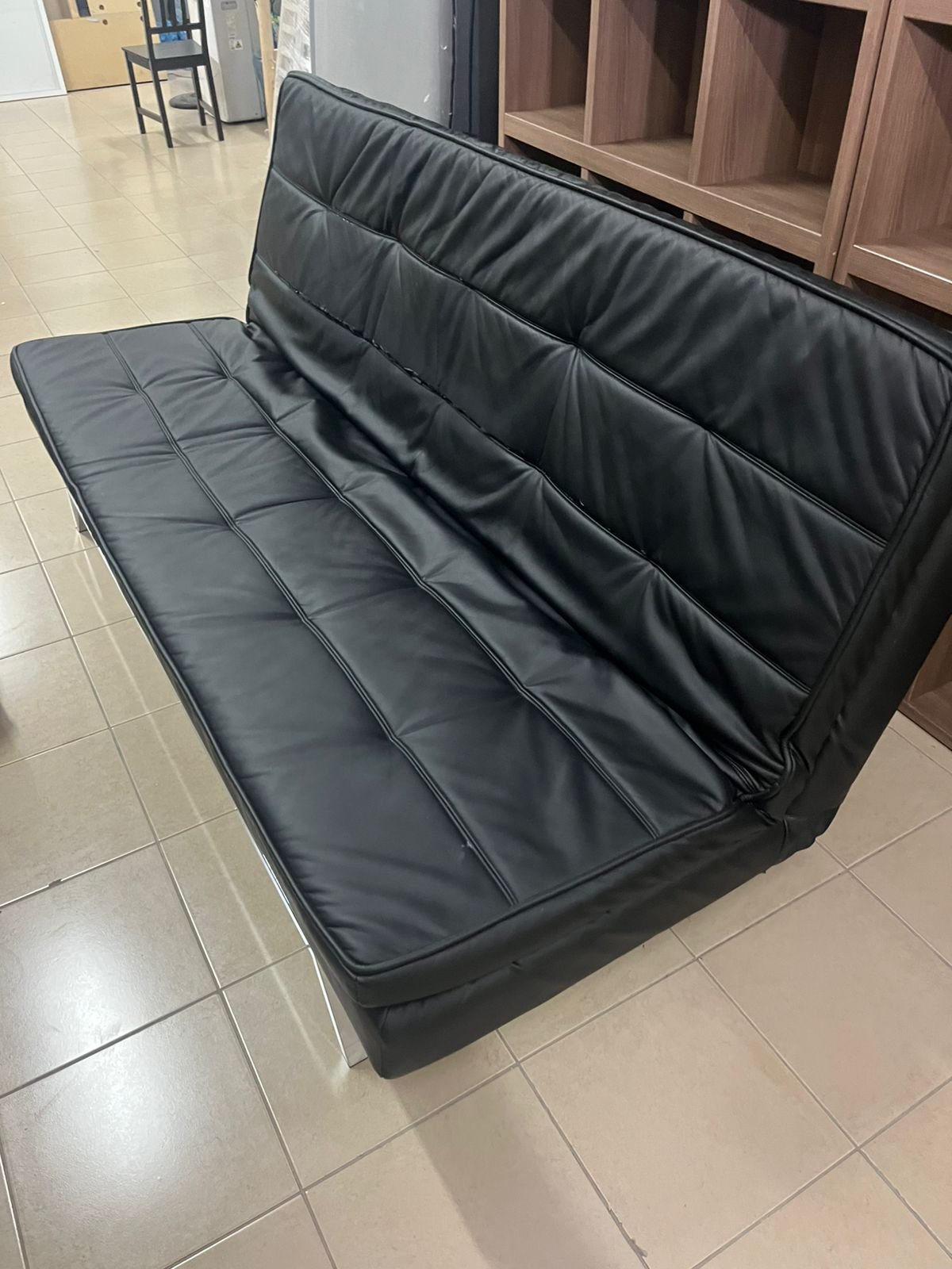 Leather sofa bed