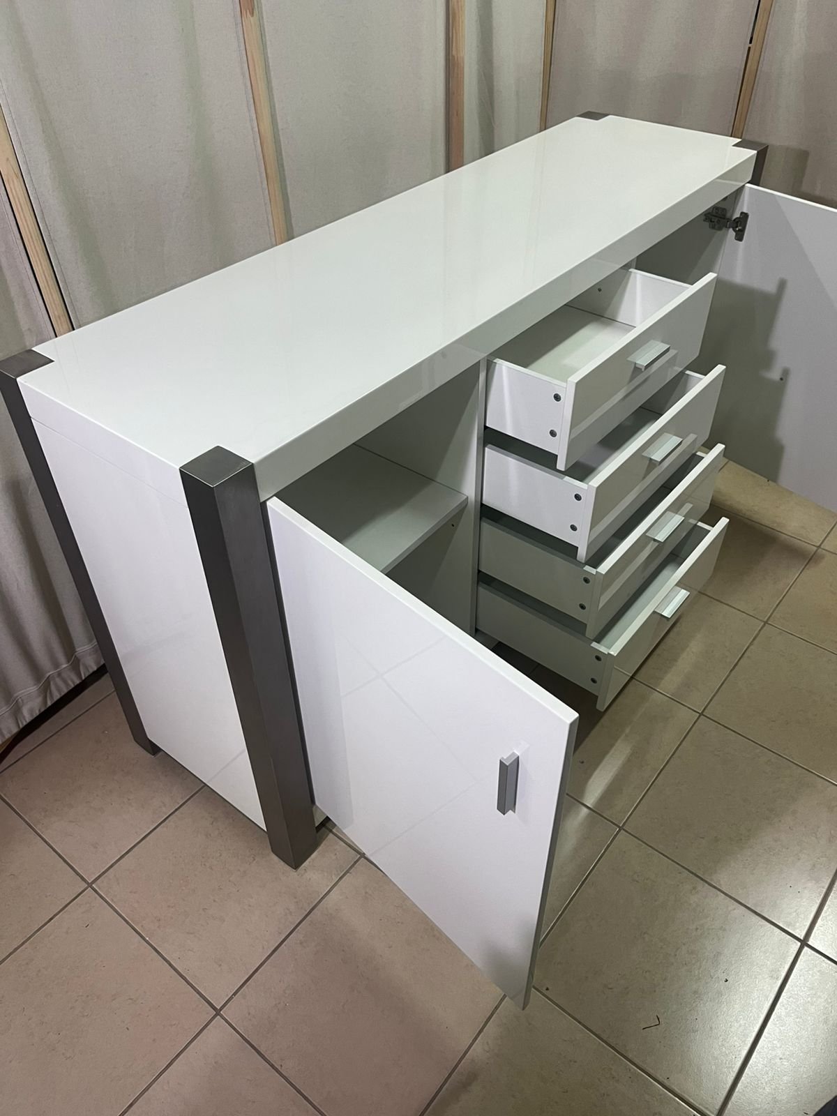 Shiny white buffet from Home Centre - Image 2