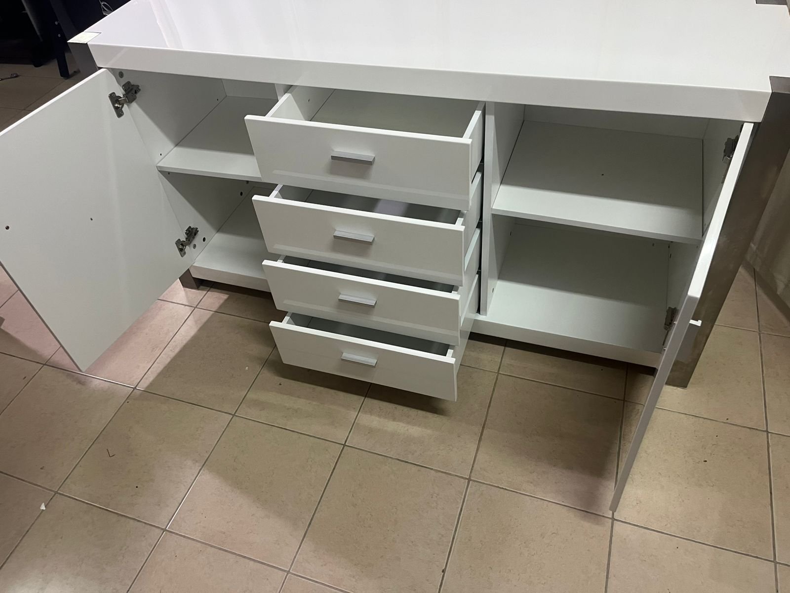 Shiny white buffet from Home Centre - Image 4