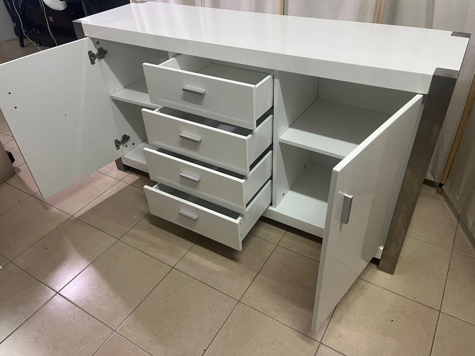 Shiny white buffet from Home Centre - Image 5
