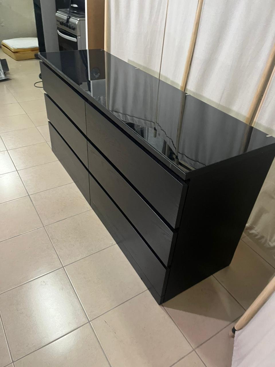 MALM Chest of 6 drawers, black-brown, 160x78 cm - Image 2