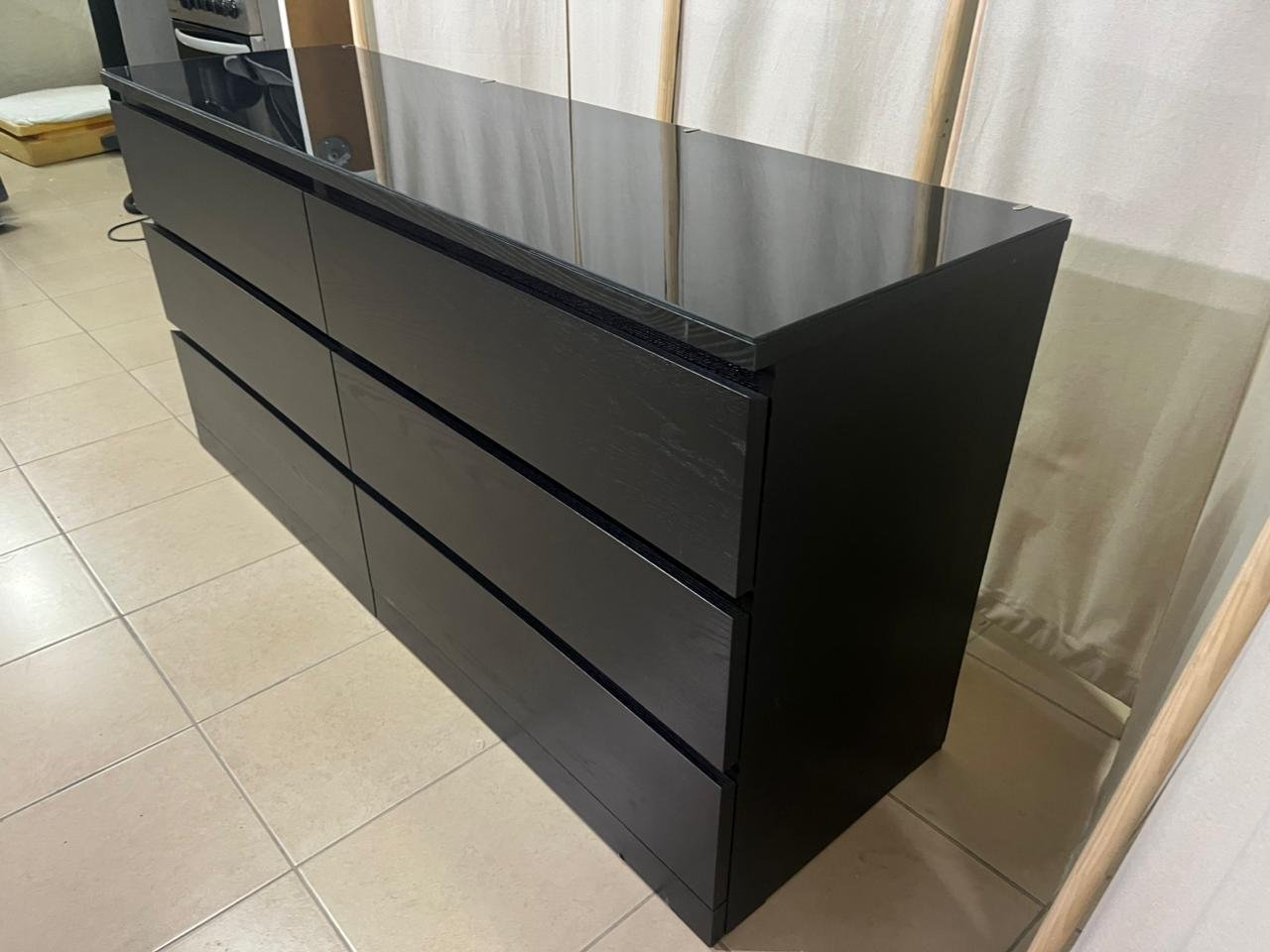 MALM Chest of 6 drawers, black-brown, 160x78 cm - Image 4