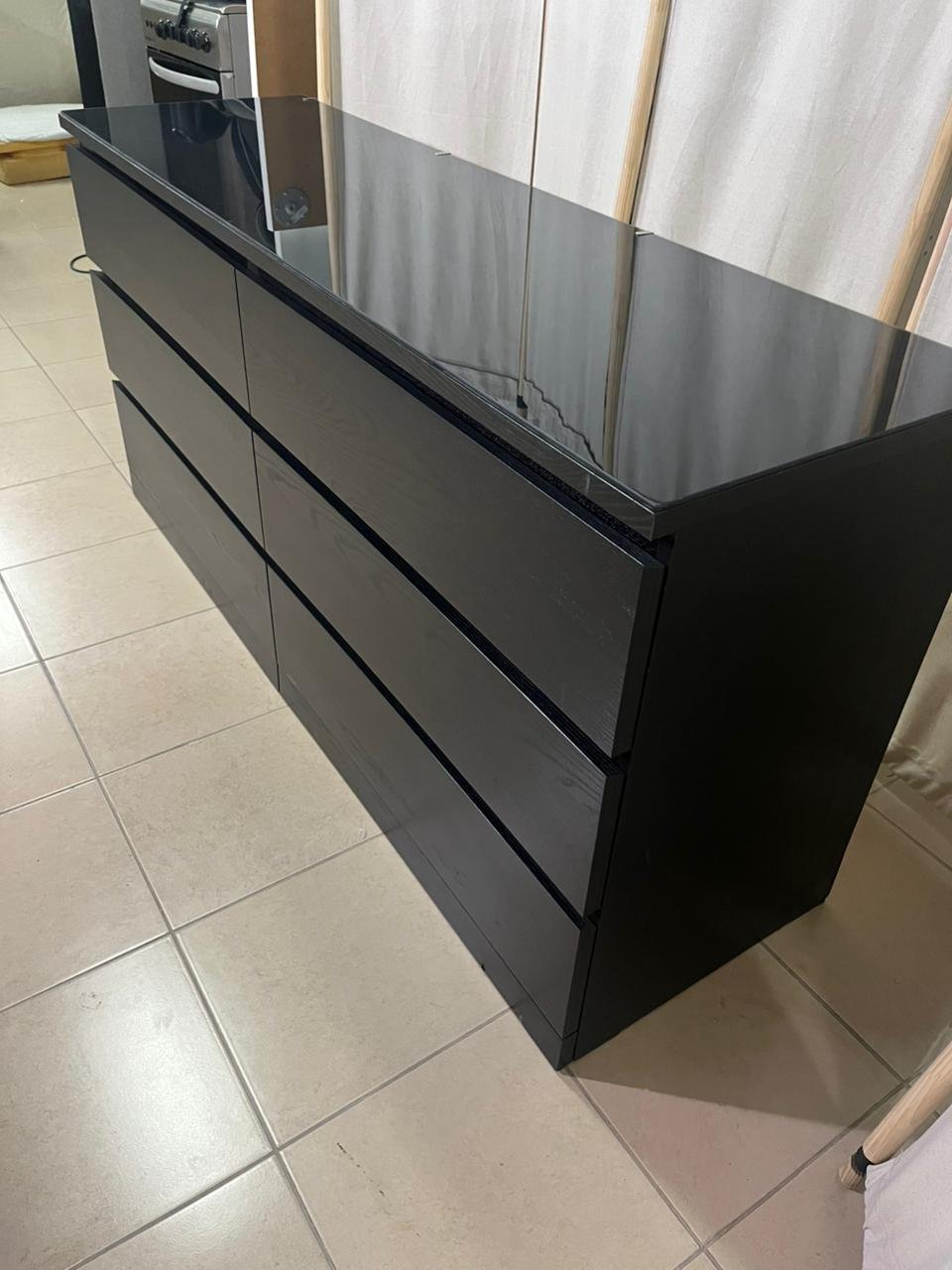 MALM Chest of 6 drawers, black-brown, 160x78 cm - Image 9