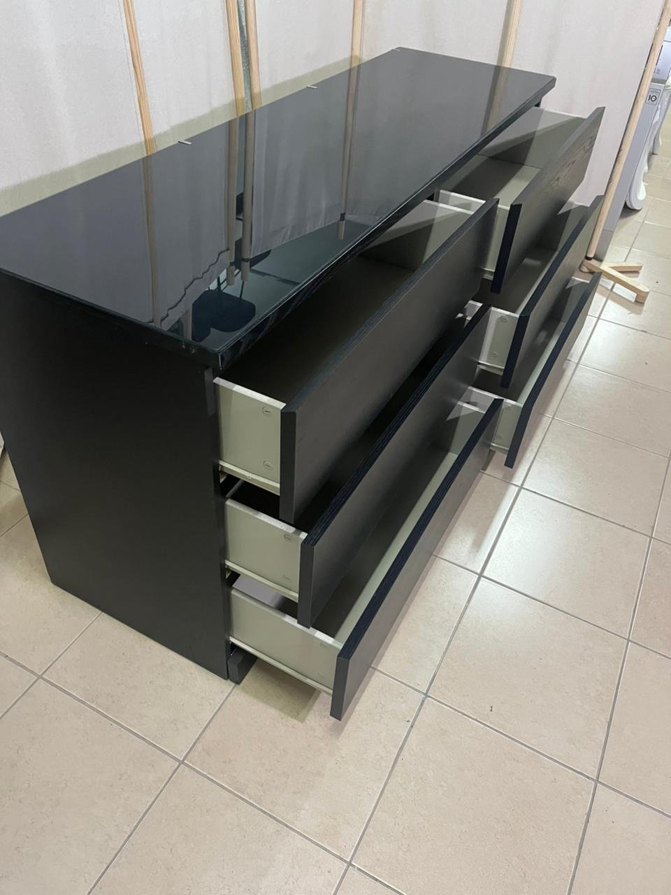 MALM Chest of 6 drawers, black-brown, 160x78 cm - Image 13