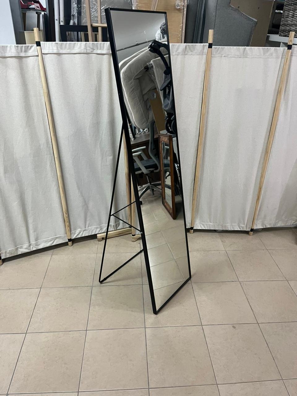 Mirror with stand, black, 40x167 cm - Image 2