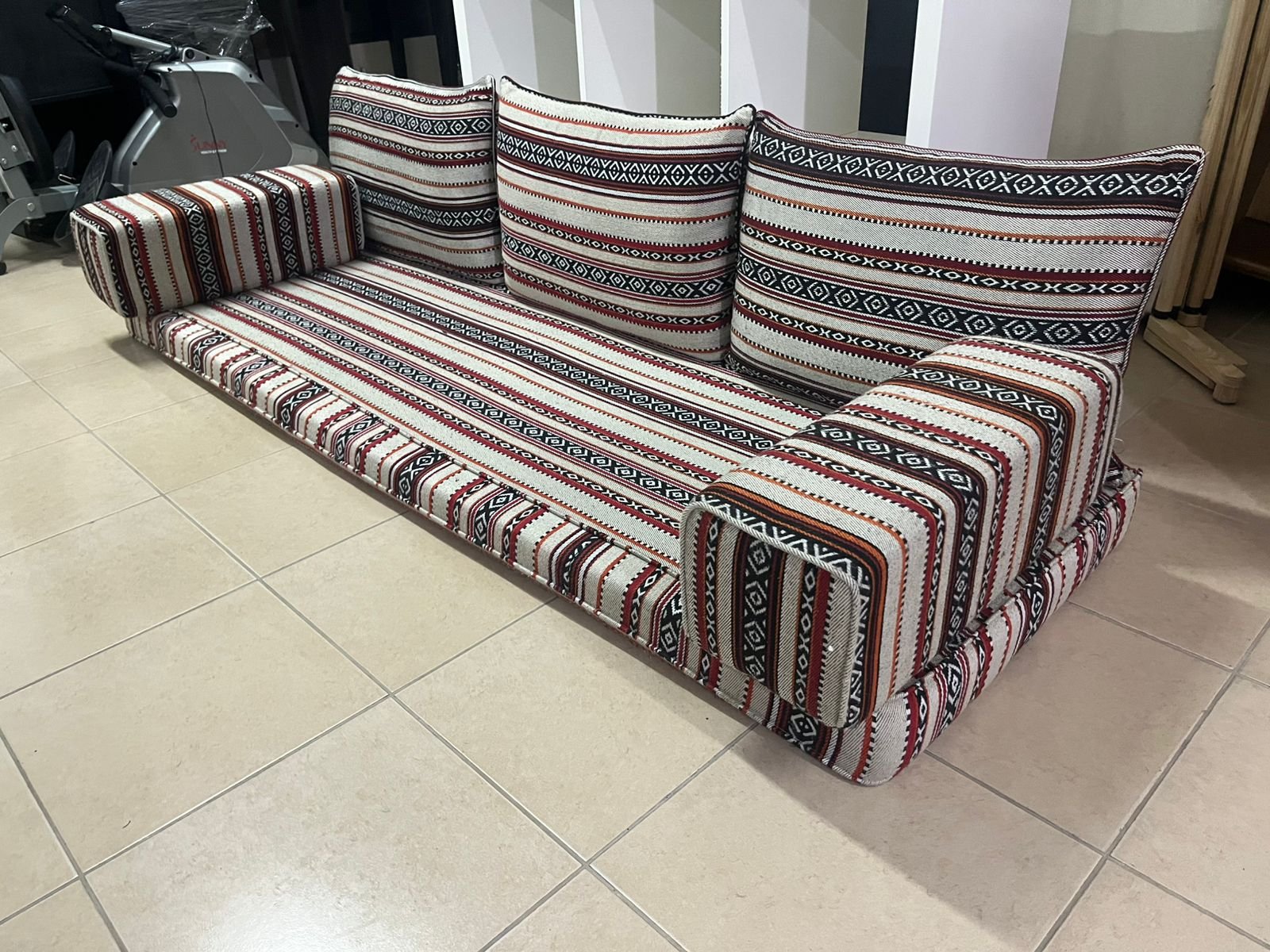 Floor sofa set in a traditional Arabic majlis design with a Sadu pattern - Image 2