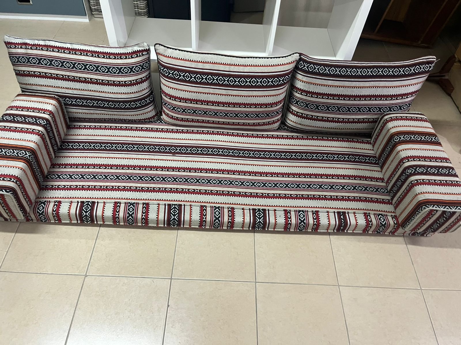 Floor sofa set in a traditional Arabic majlis design with a Sadu pattern - Image 3