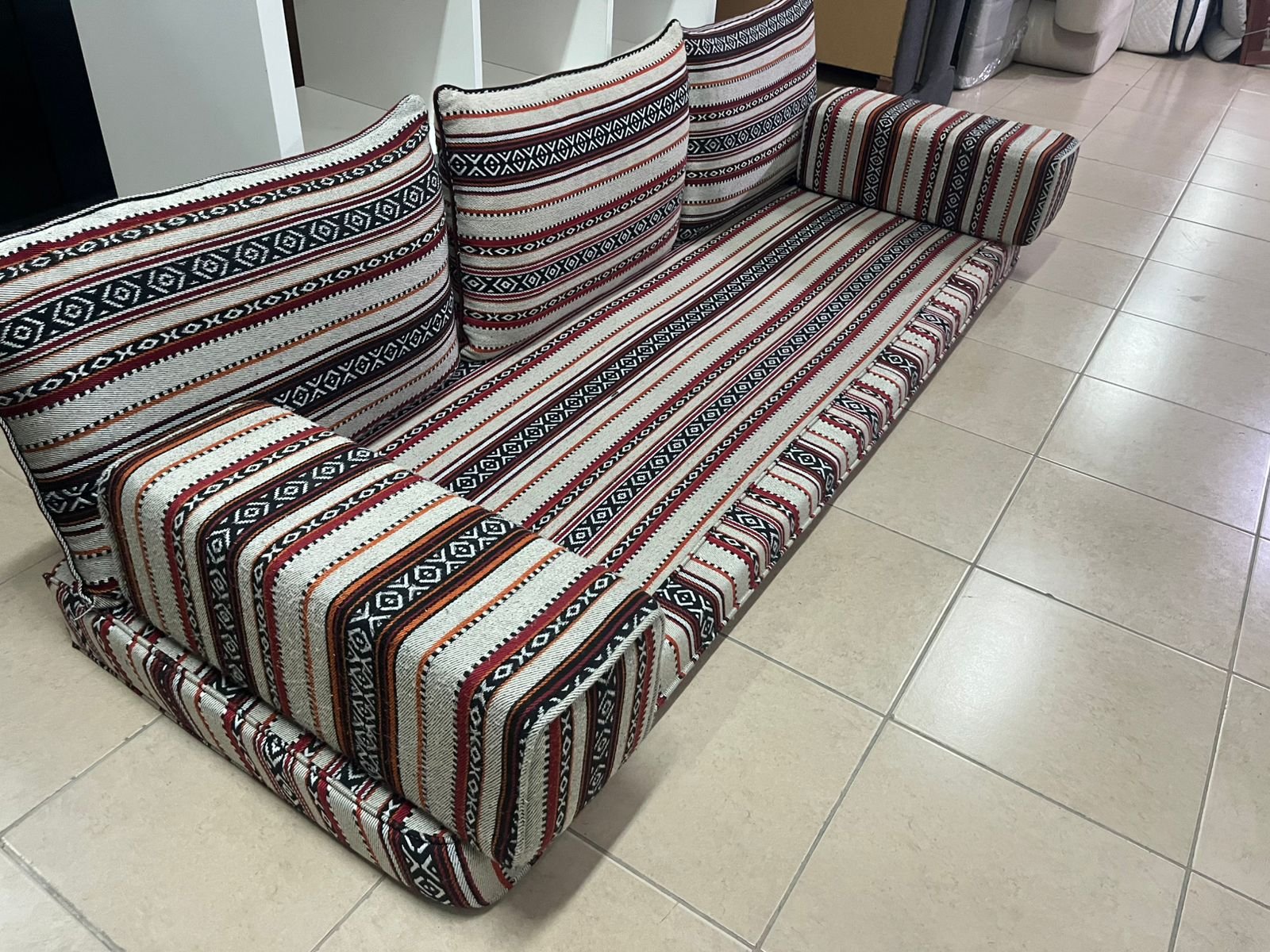 Floor sofa set in a traditional Arabic majlis design with a Sadu pattern - Image 5