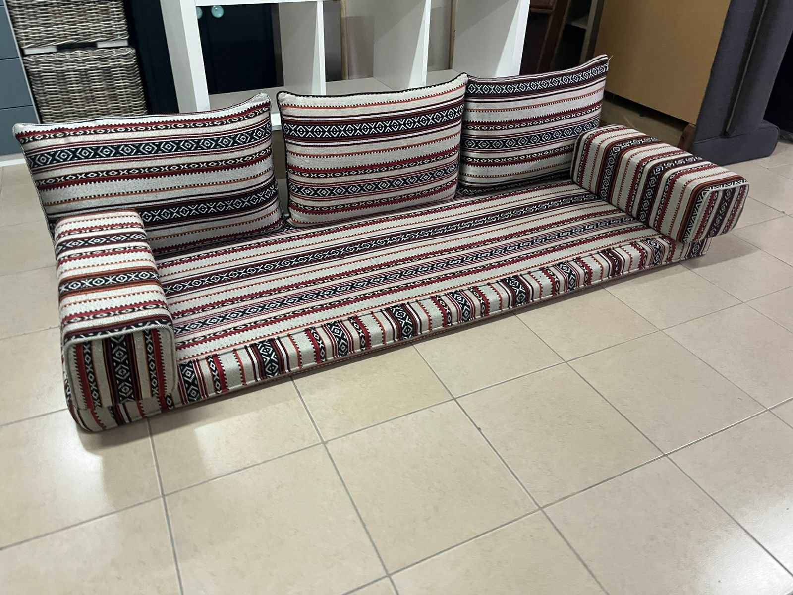 Floor sofa set in a traditional Arabic majlis design with a Sadu pattern - Image 7