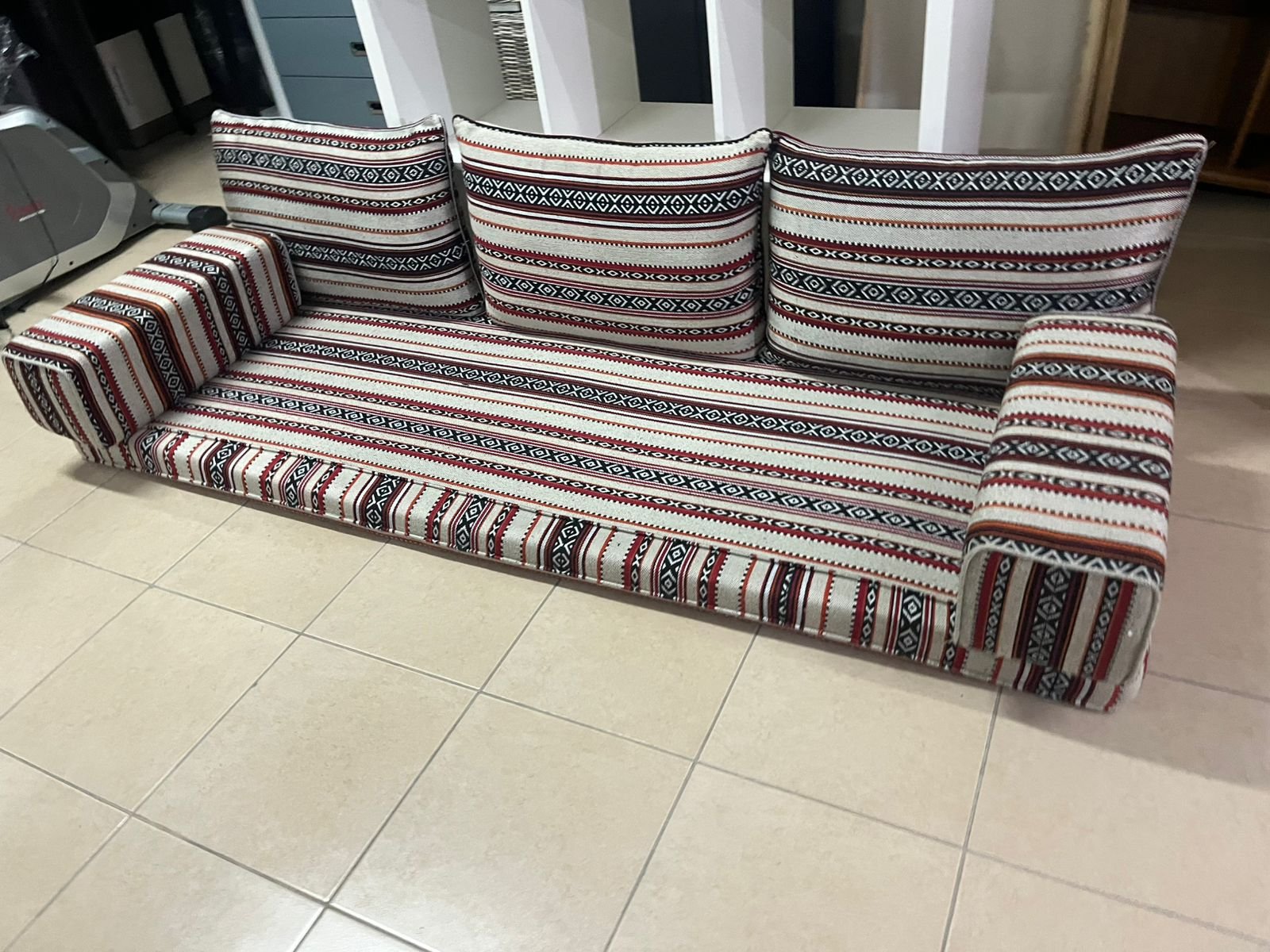 Floor sofa set in a traditional Arabic majlis design with a Sadu pattern - Image 8
