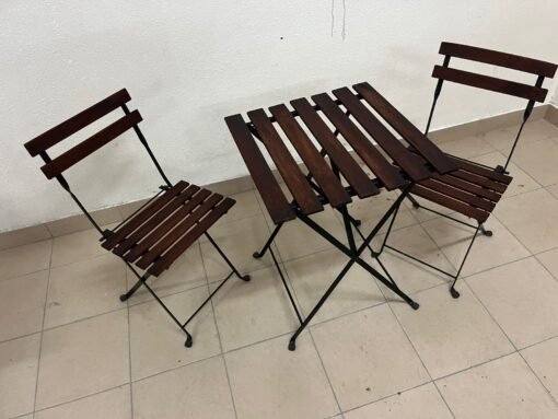 TÄRNÖ Table+2 chairs, outdoor, black/light brown stained • Yahya Used ...