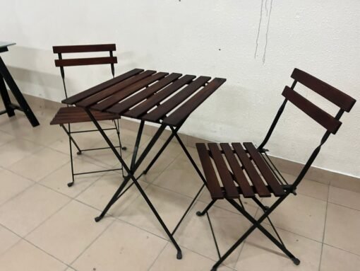 TÄRNÖ Table+2 chairs, outdoor, black/light brown stained • Yahya Used ...