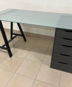 IKEA glass desktop (with one base and one drawer unit)